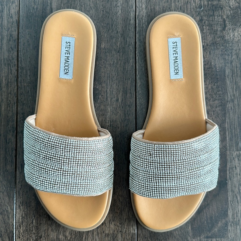 Steve Madden rhinestone slide sandals